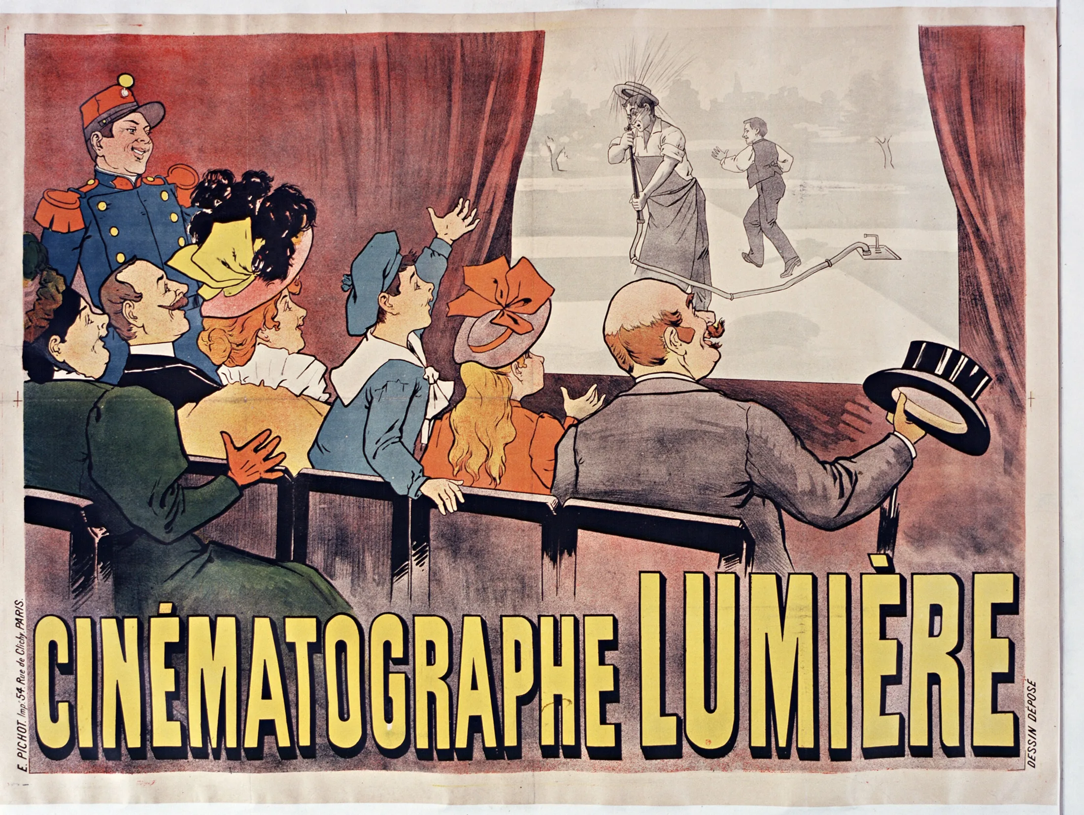 Cinématographe Lumière — affiche de Marcellin Auzolle, 1896